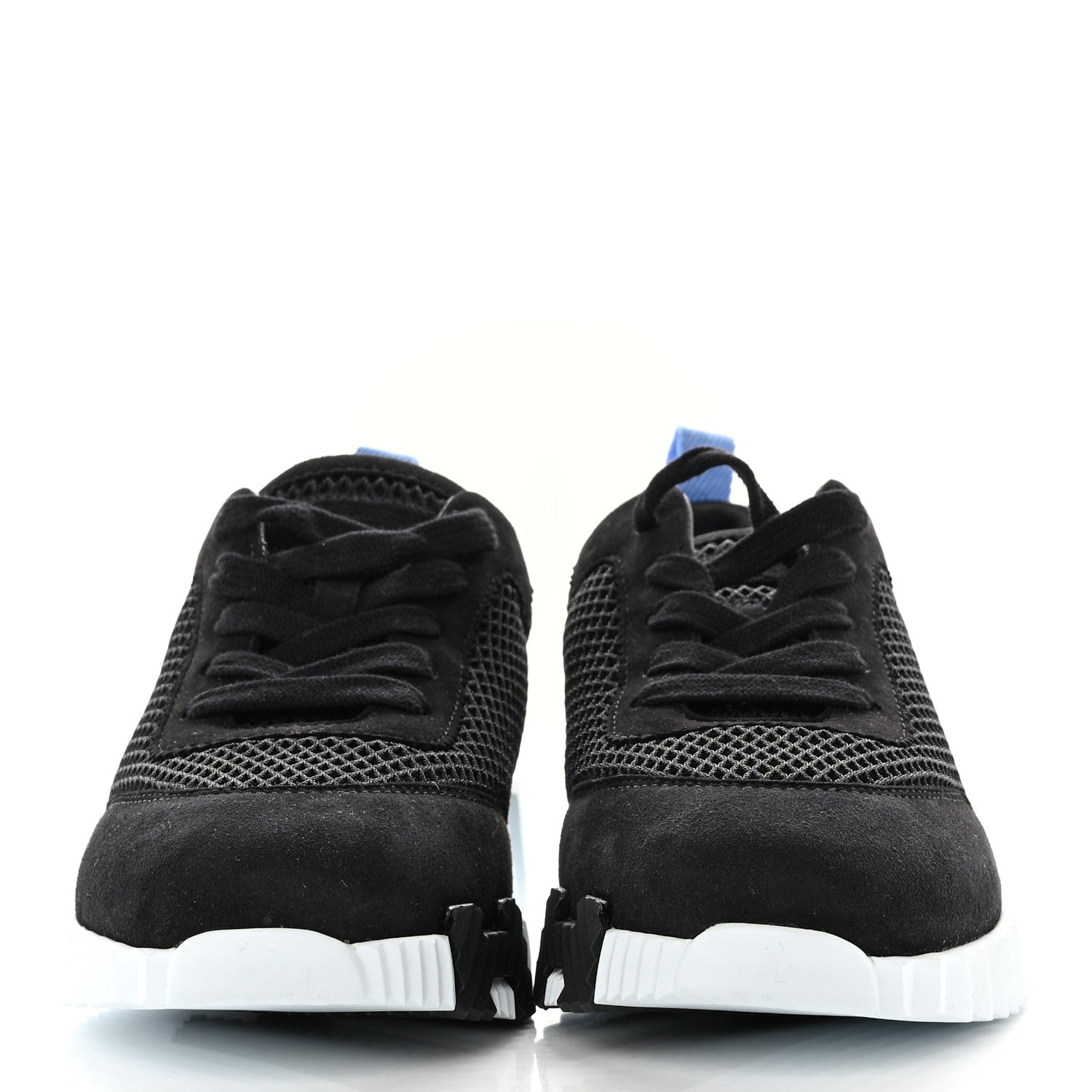 Hermes Graphic Mesh Suede Goatskin Bouncing Sneakers 36.5 Black 2 of 8
