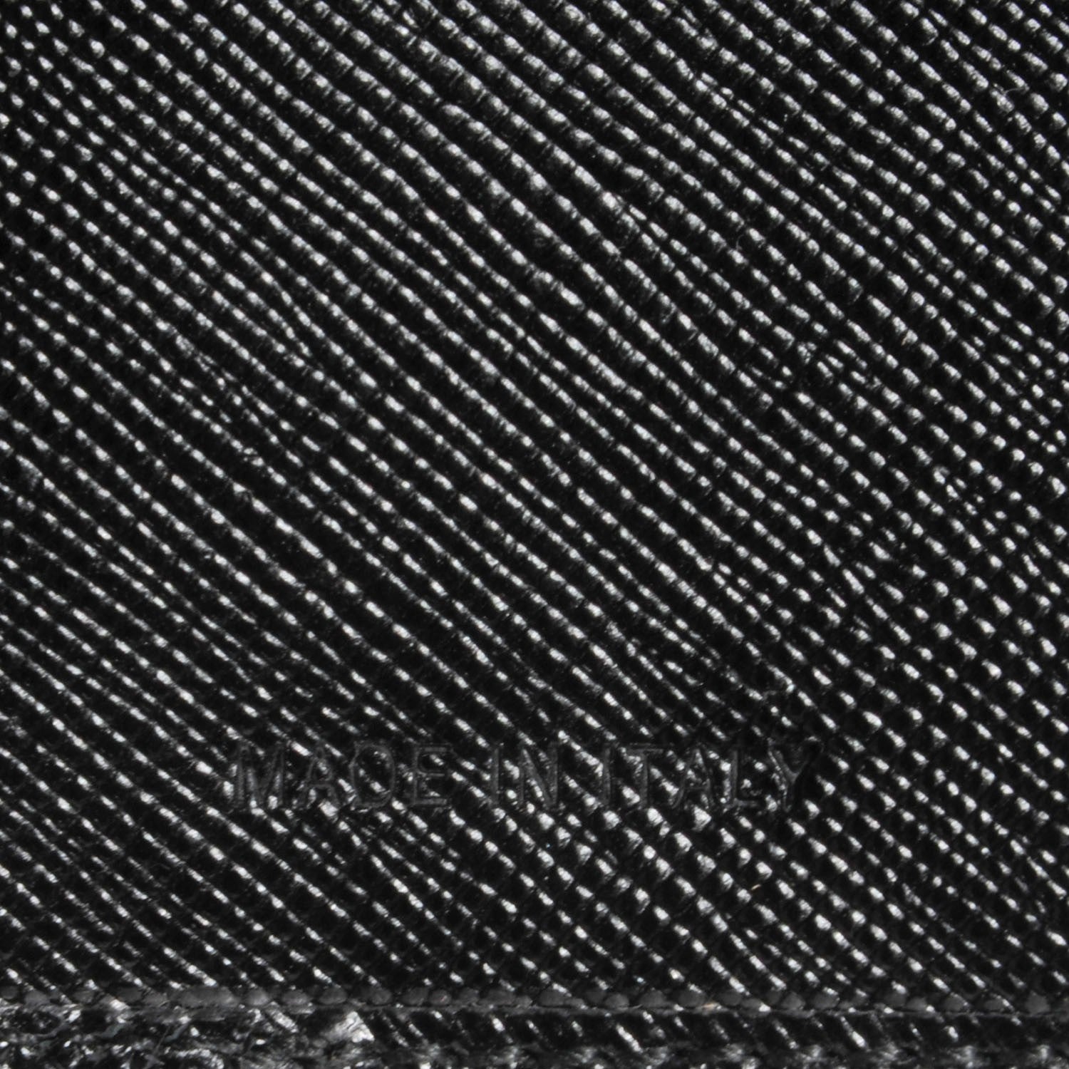 Prada Saffiano Medium Flap Bi-Fold Wallet Black 7 of 9