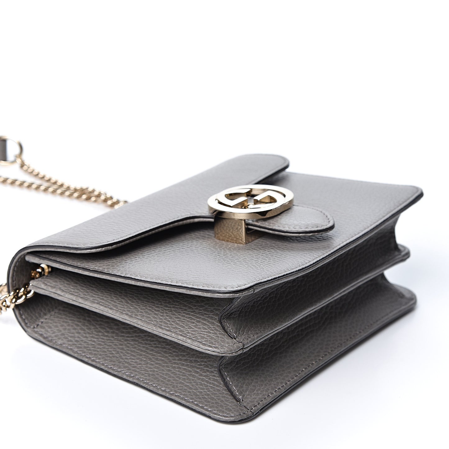 Dollar Calfskin Small Interlocking G Shoulder Bag Loess