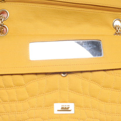 Chanel Jersey Crocodile Reissue Medium Flap Yellow 5 of 8