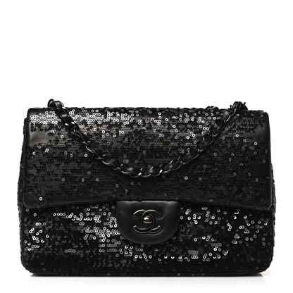 Chanel Sequin Lambskin Medium Moonlight on Water Flap Black 1 of 10