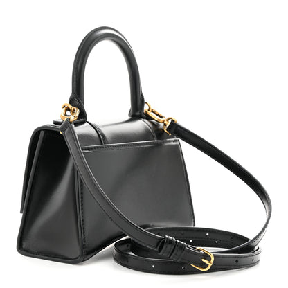 Balenciaga Shiny Box Calfskin Hourglass Top Handle Bag XS Black 3 of 11