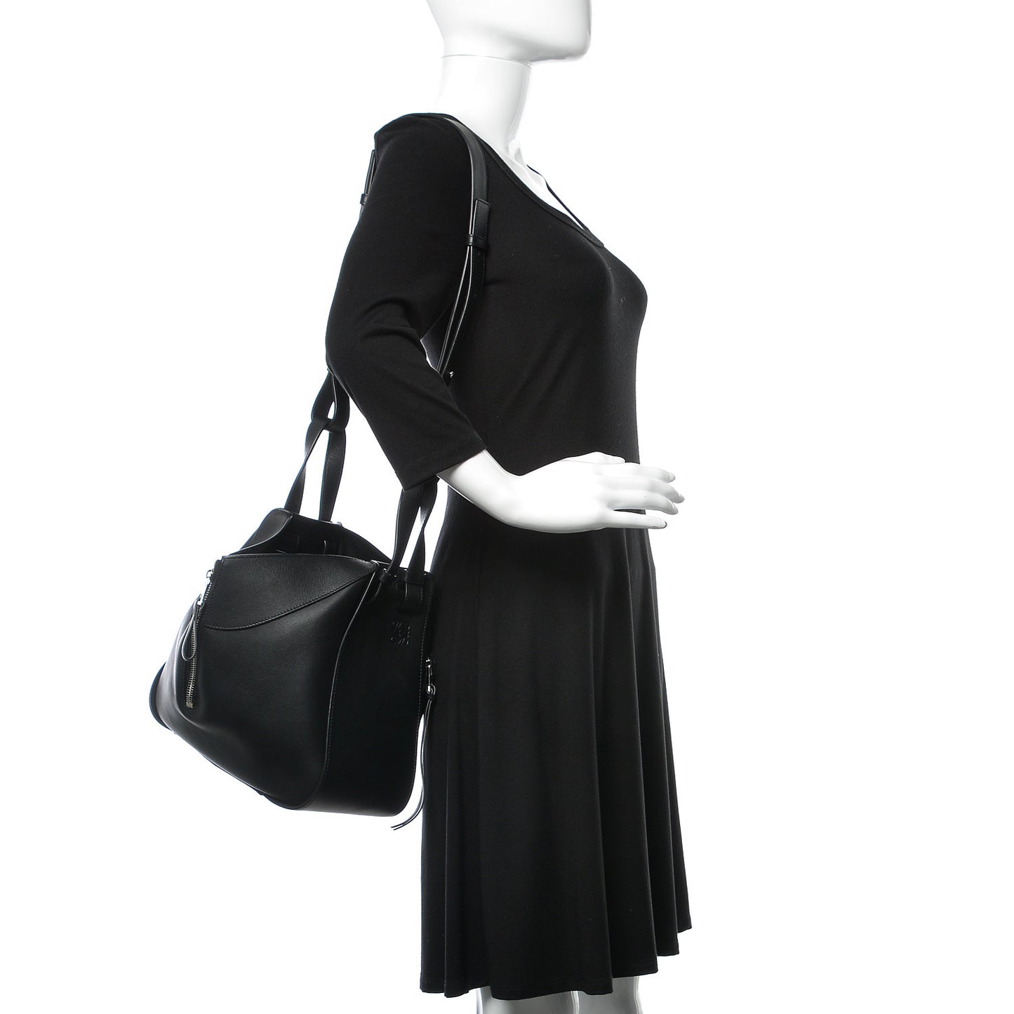 Calfskin Small Hammock Shoulder Bag Black