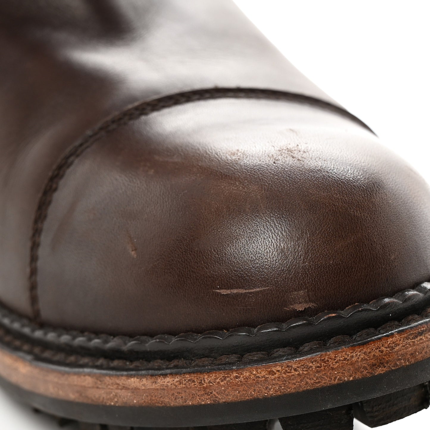 Calfskin Mid Calf Boots 40 Brown