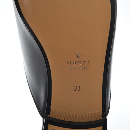 Gucci Calfskin Flower Embroidered Womens Princetown Slippers 38 Black 9 of 11
