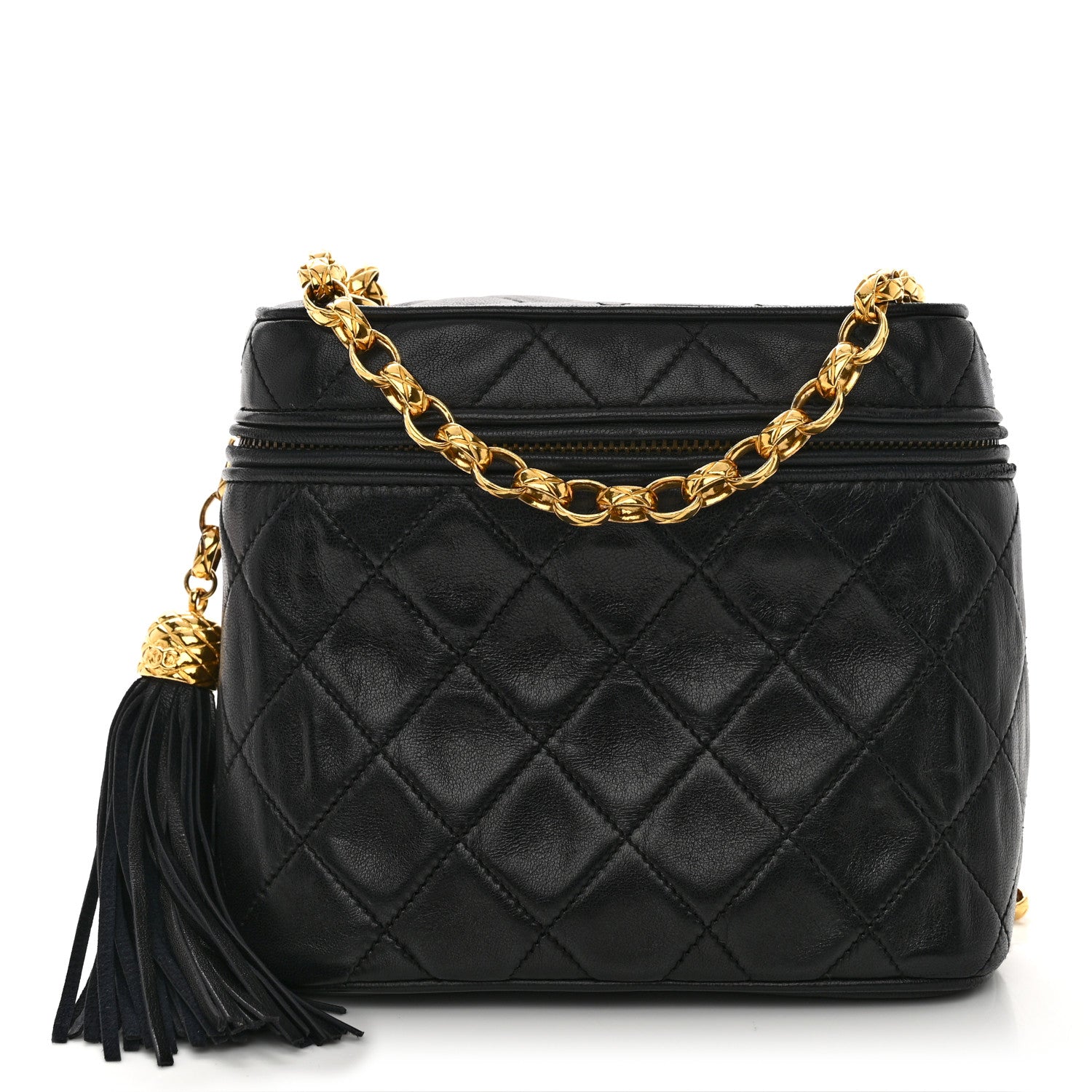 Chanel Lambskin Quilted Tassel Shoulder Bag Black 1 of 13