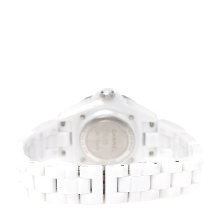 Chanel Stainless Steel Ceramic Diamond 33mm J12 Limited Edition Quartz Watch White 4 of 7