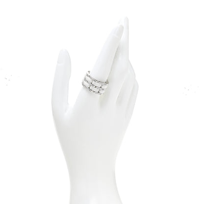 Chanel 18K White Gold Ceramic Diamond Large Ultra Ring White 56 7.75 2 of 5