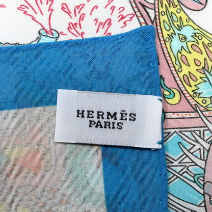 Hermes Silk La Folle Parade Pocket Handkerchief 4 of 4