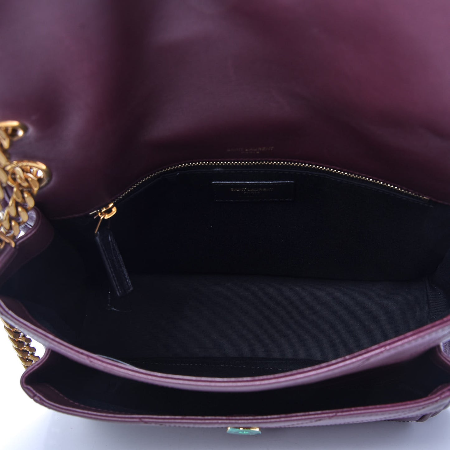 Lambskin Matelasse Monogram Medium Niki Chain Satchel Burgundy
