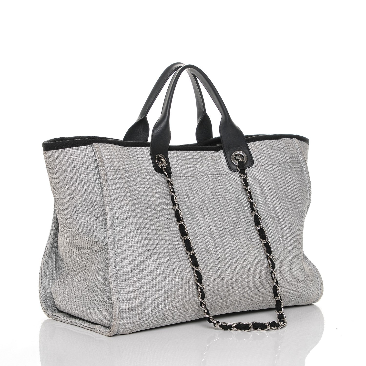 Chanel Canvas Large Deauville Tote Grey 3 of 7