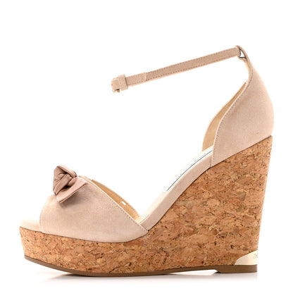 Jimmy Choo Suede Cork Wedge Sandal 36.5 1 of 7