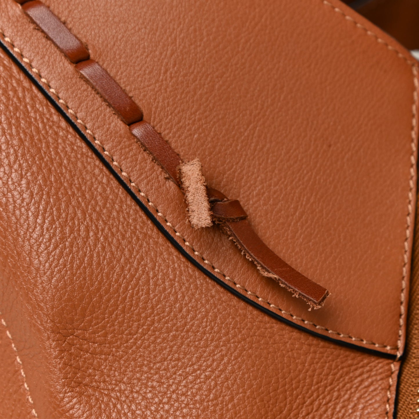 Calfskin Laced Hammock Shoulder Bag Tan