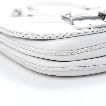 Christian Dior Calfskin Braided Gaucho Double Saddle Bag White 9 of 13