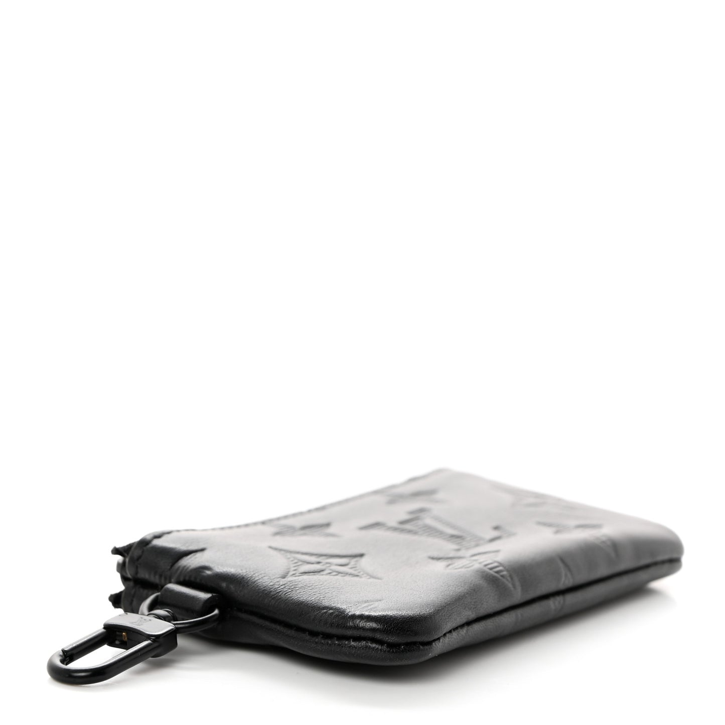 Calfskin Monogram Shadow Key Pouch Black