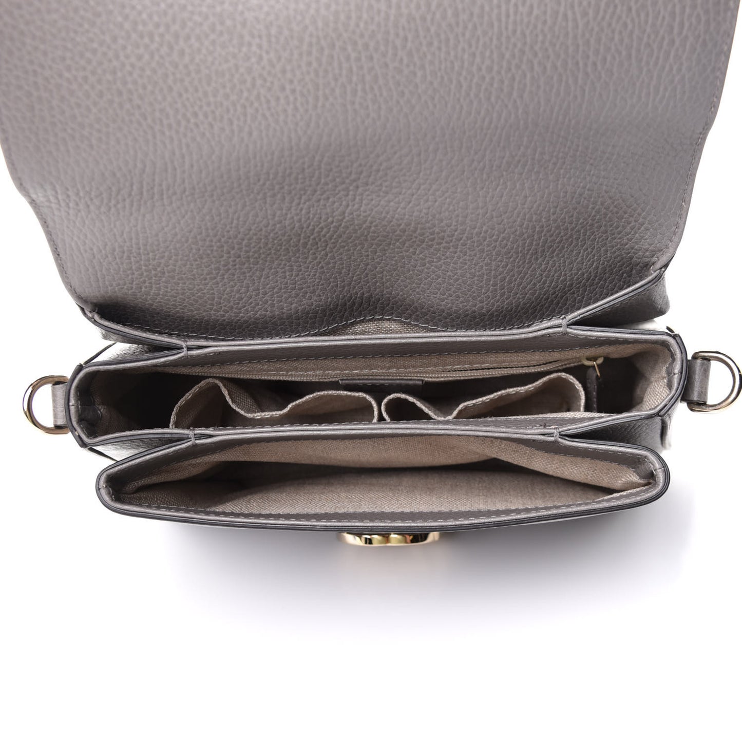 Dollar Calfskin Interlocking G Top Handle Shoulder Bag Loess