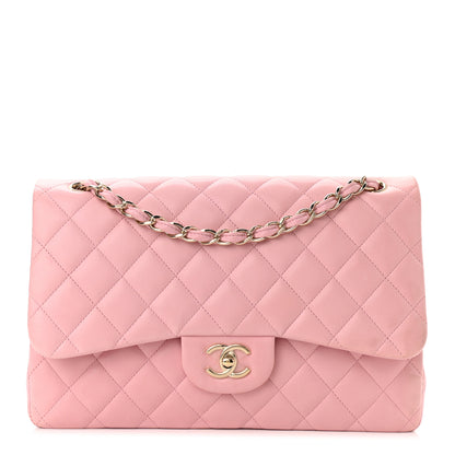 Chanel Lambskin Quilted Jumbo Double Flap Light Pink 1 of 11