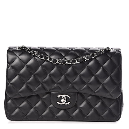 Chanel Lambskin Quilted Jumbo Double Flap Black 1 of 21