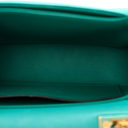 Valentino Garavani Nappa One Stud Chain Clutch Ultra Marine Green 5 of 12