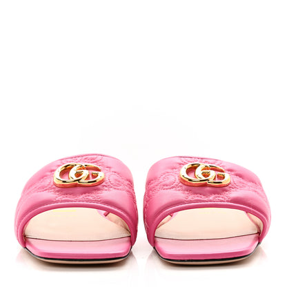 Gucci Nappa GG Matelasse GG Marmont Flat Slide Sandals 39.5 Bon Bon 2 of 8