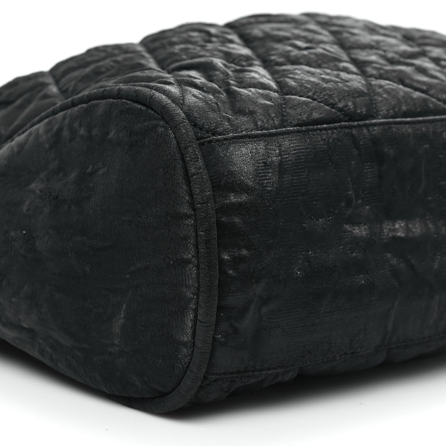 Crinkled Coated Canvas Le Marais Hobo Black