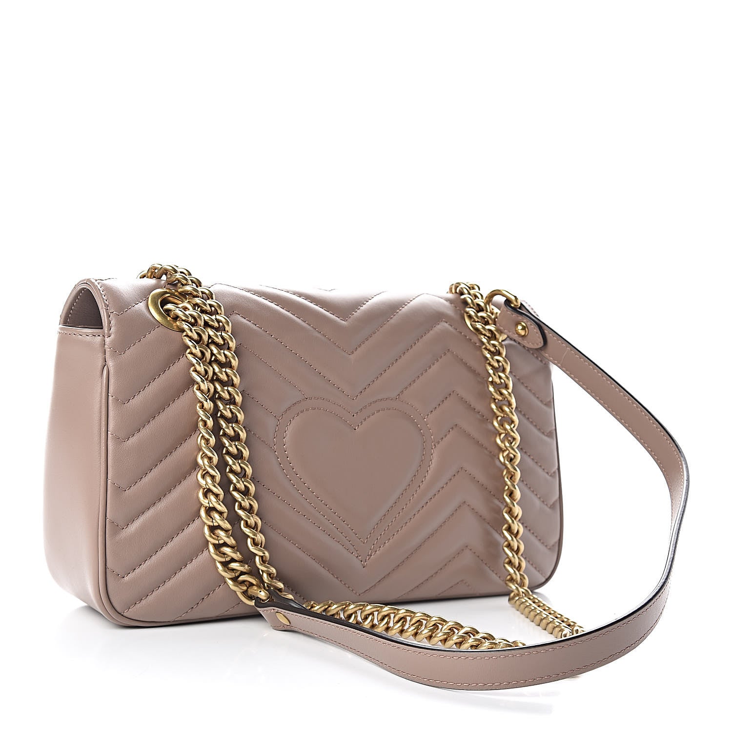 Gucci Calfskin Matelasse Small GG Marmont Shoulder Bag Porcelain Rose 3 of 10
