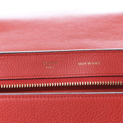 Celine Drummed Calfskin Suede Small Trapeze Coquelicot 8 of 9