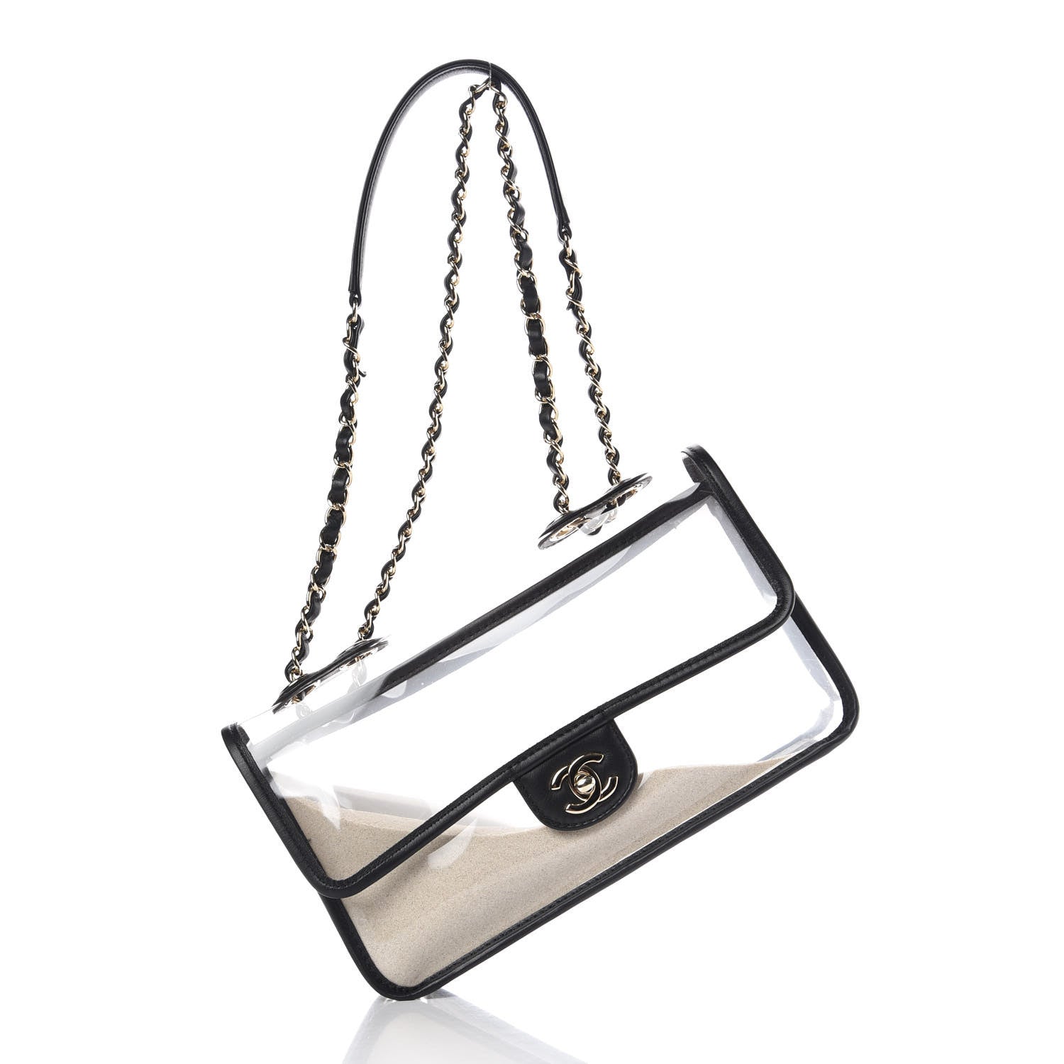 Chanel Lambskin PVC Medium Coco Sand Flap Black 9 of 10