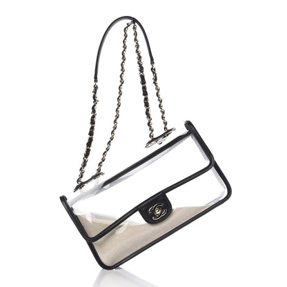 Chanel Lambskin PVC Medium Coco Sand Flap Black 9 of 10
