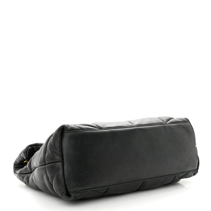 Saint Laurent Lambskin Quilted Medium Loulou Puffer Monogram Chain Satchel Black 4 of 15