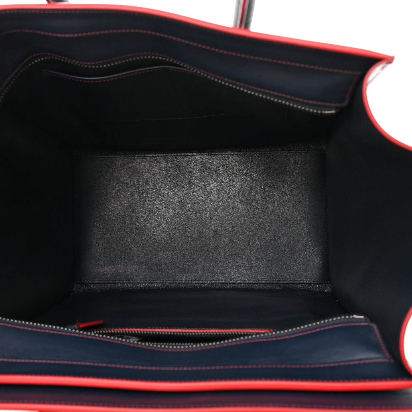 Satin Debossed Calfskin Mini Luggage Navy Blue