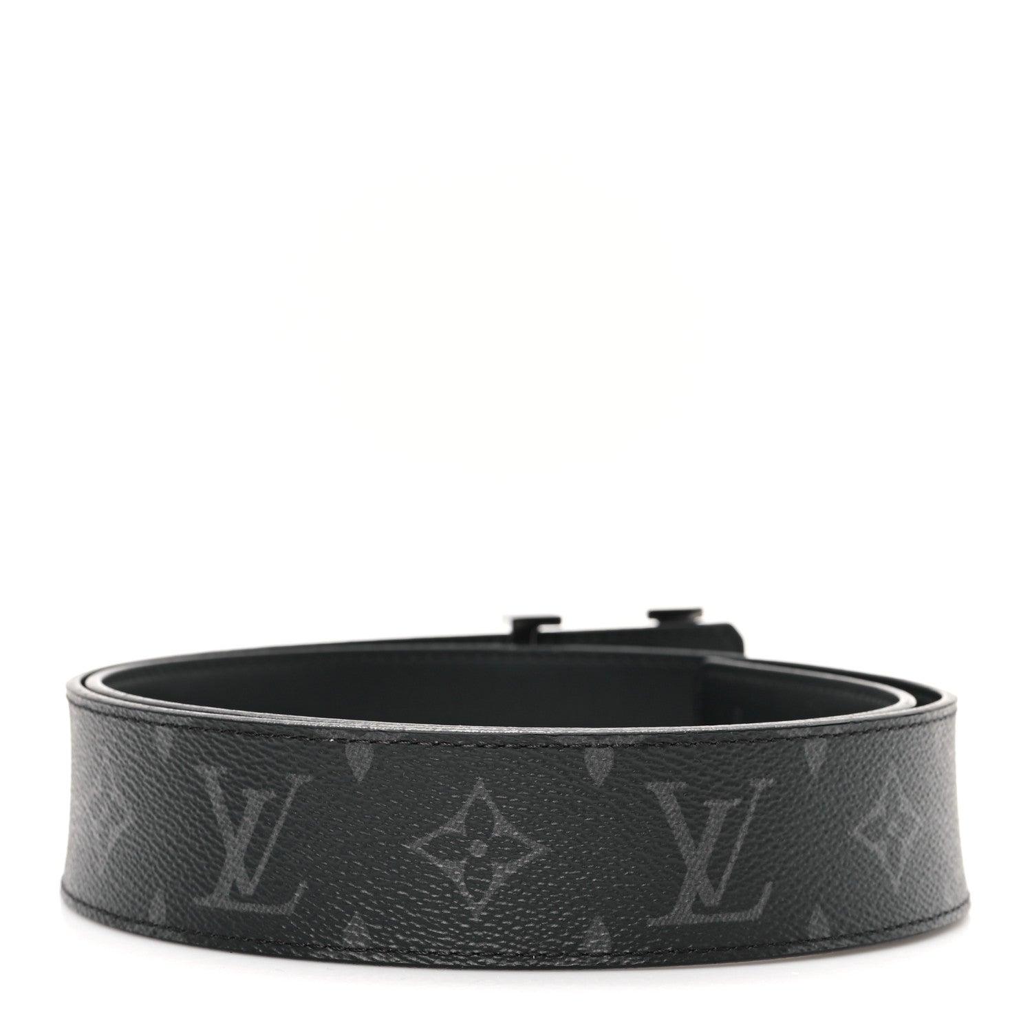 Louis Vuitton Monogram Eclipse Taigarama 40mm LV Initiales Reversible Belt 85 34 Black 2 of 5