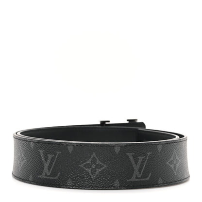 Louis Vuitton Monogram Eclipse Taigarama 40mm LV Initiales Reversible Belt 85 34 Black 2 of 5
