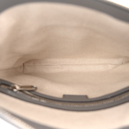 Gucci Calfskin GG Tennis Embossed Small Flat Messenger Bag Grey 5 of 9