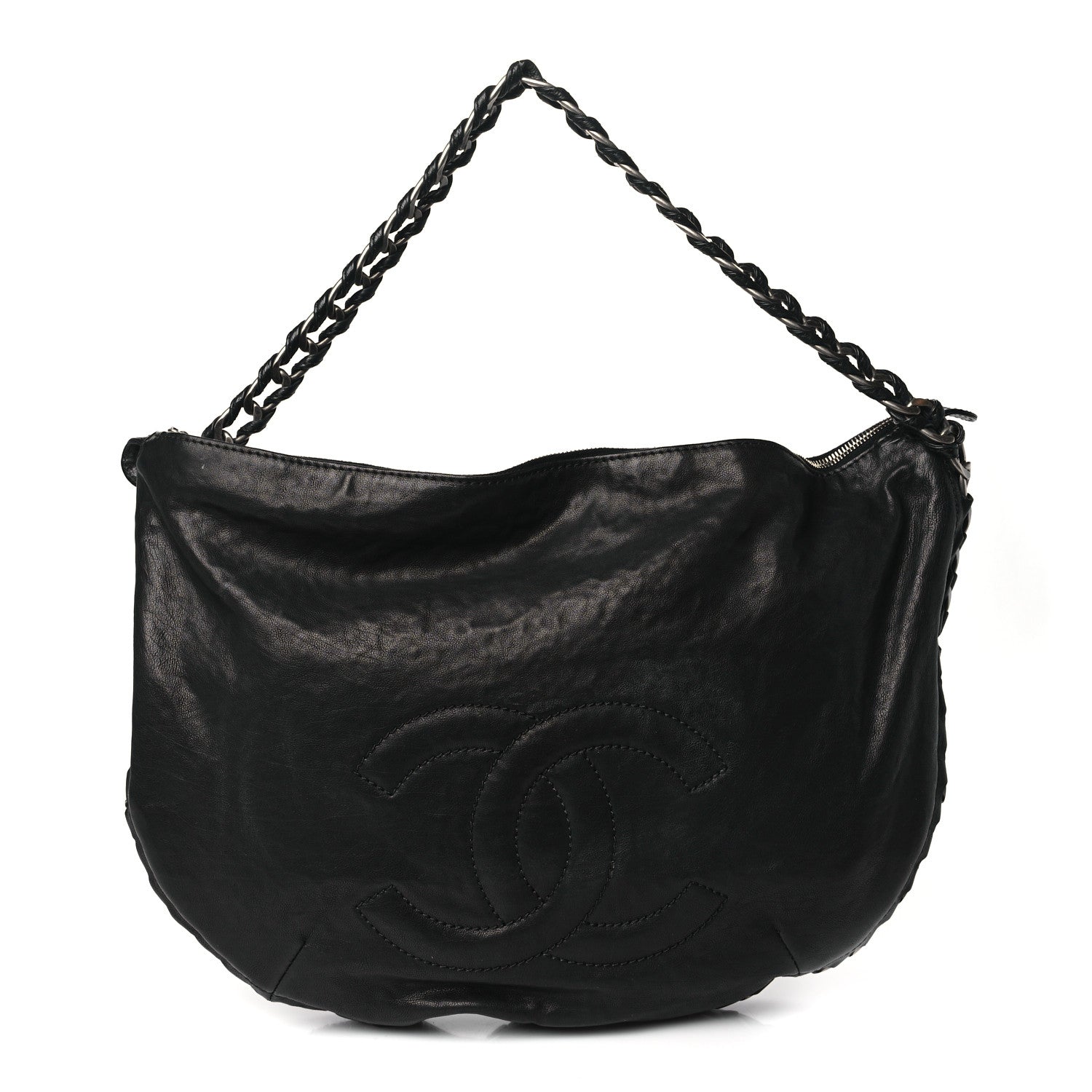 Chanel Calfskin Modern Chain Rhodoid Hobo Black 1 of 11