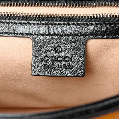 Gucci Vintage Effect Calfskin Matelasse Diagonal Small Torchon GG Marmont Shoulder Bag Cognac Black 6 of 11