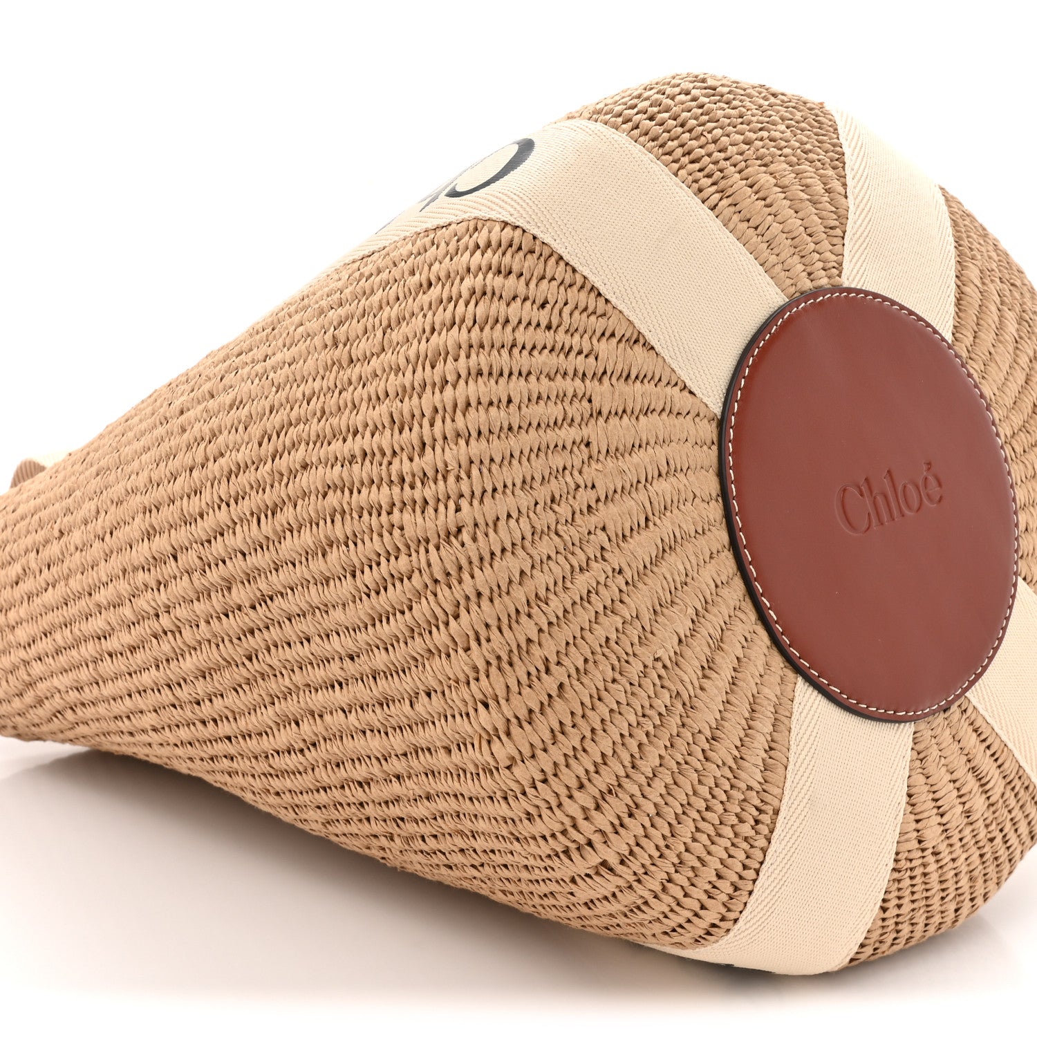 Chloe Raffia Large Woody Basket Bag White 9 of 9