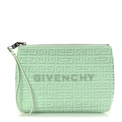 Givenchy Terry Cloth Logo Zipped Pouch Aqua Green 1 of 13