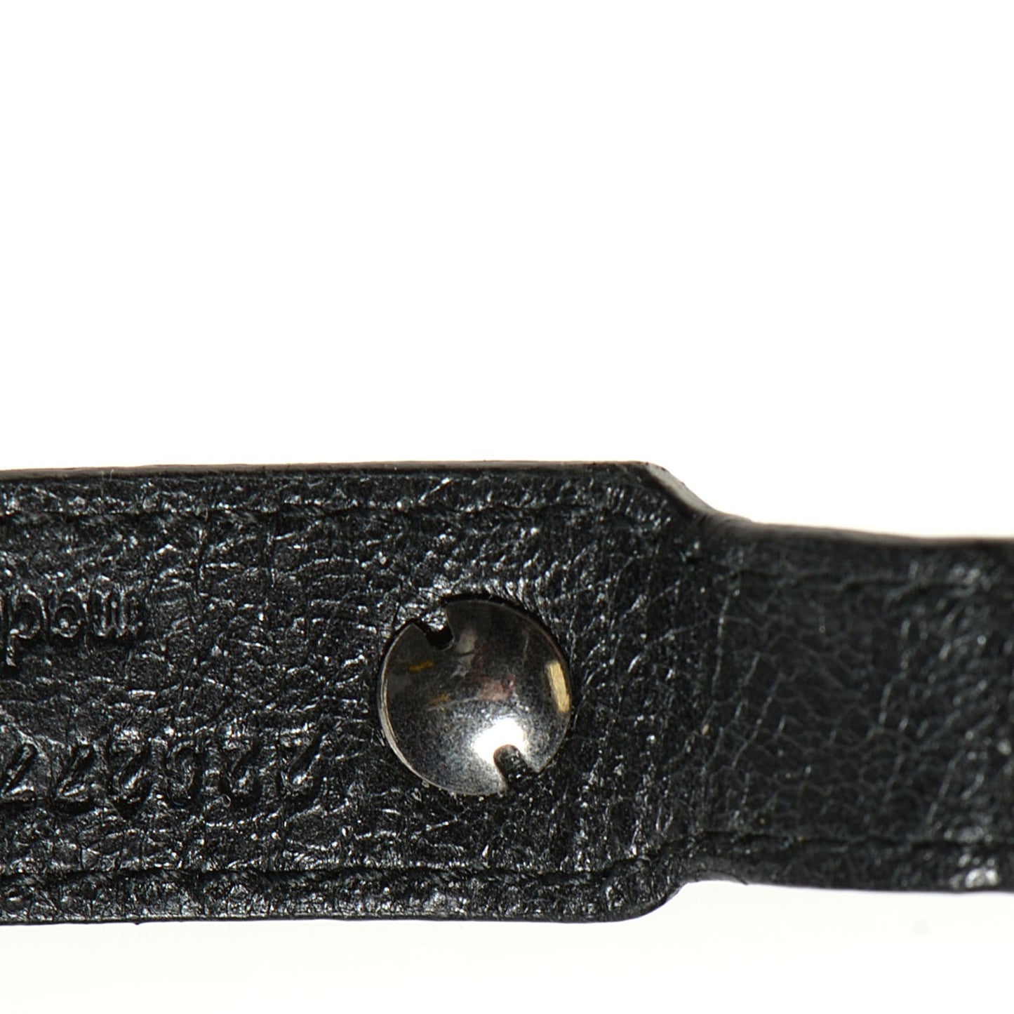 Agneau Arena Silver Hardware Bracelet Black