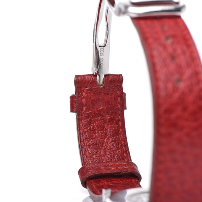 Hermes Stainless Steel Buffle Skippe 31mm Clipper Chronograph Quartz Watch Rouge Casaque 6 of 9
