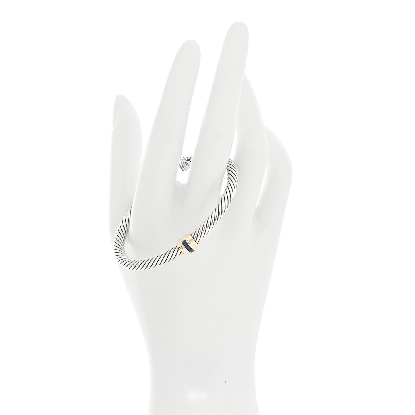 Sterling Silver 18K Yellow Gold 5mm Cable Classics Single Station Bracelet