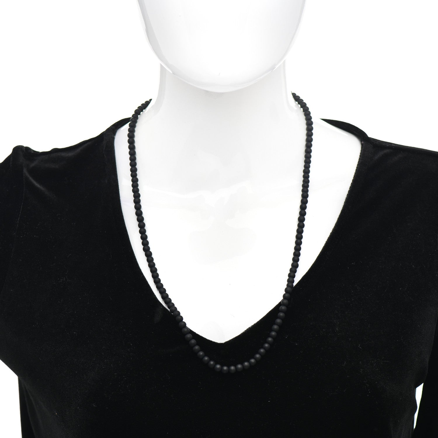 David Yurman Sterling Silver Black Onyx 5mm Spiritual Beads Necklace 2 of 4
