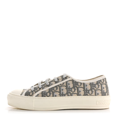 Christian Dior Canvas Oblique Walk'N'Dior Low Top Sneakers 40 Grey Stone 1 of 11