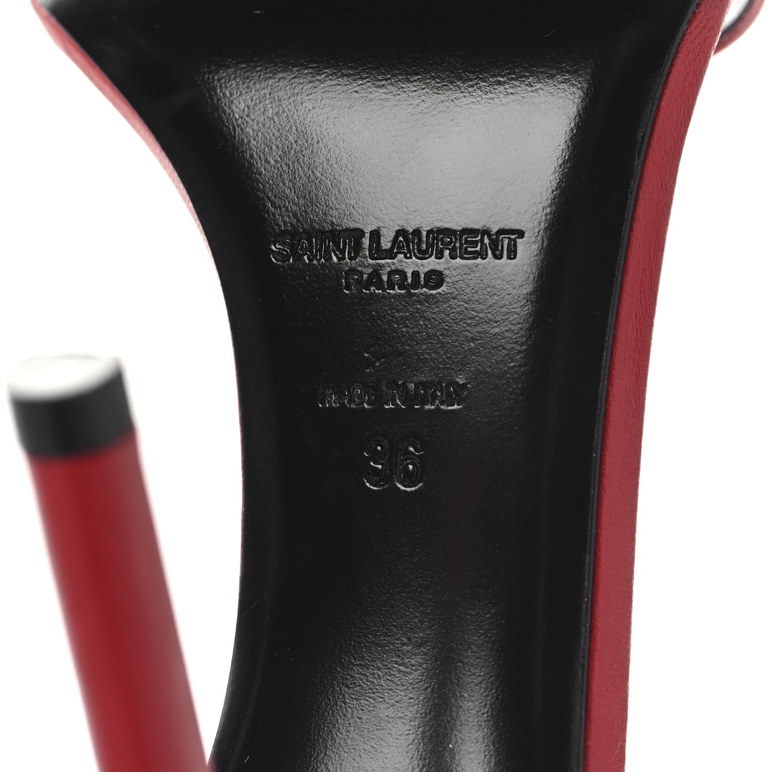 Saint Laurent Calfskin Amber 105 Ankle Strap Sandals 36 Red 8 of 10