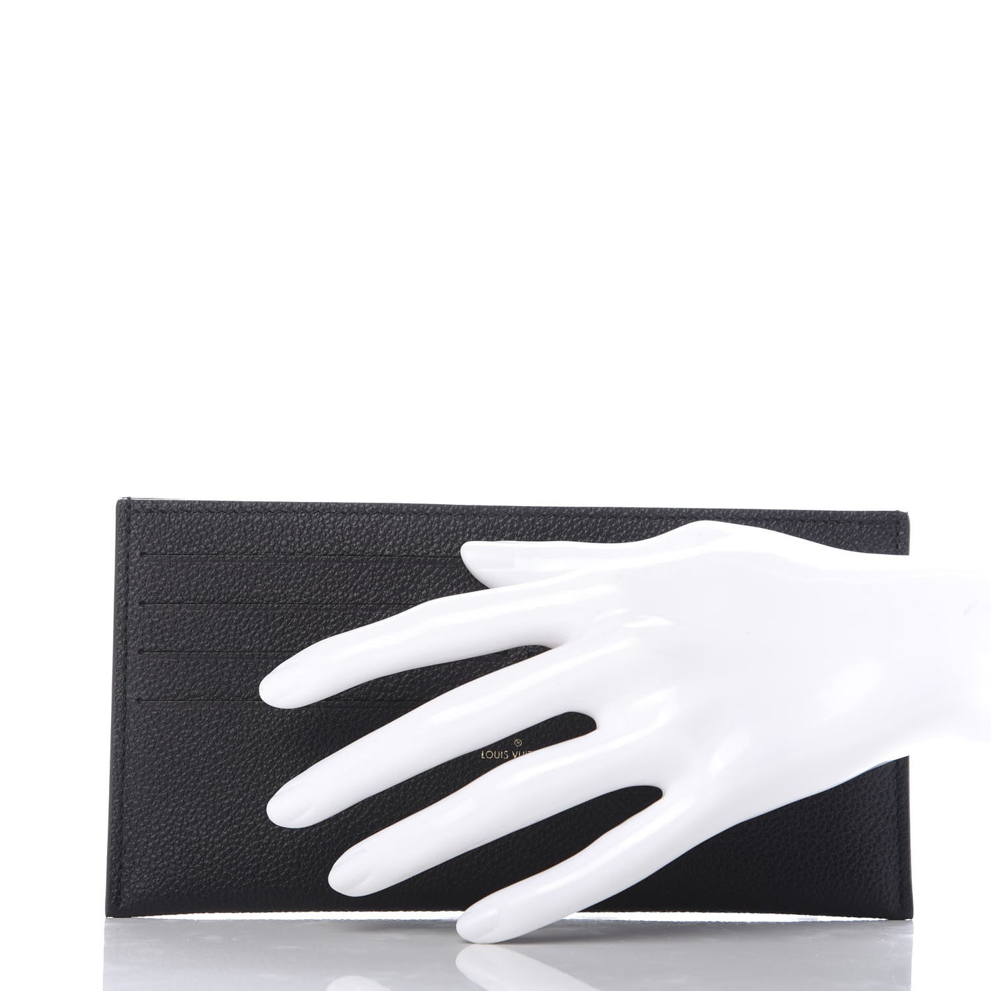 Calfskin Felicie Chain Wallet Card Holder Insert Black