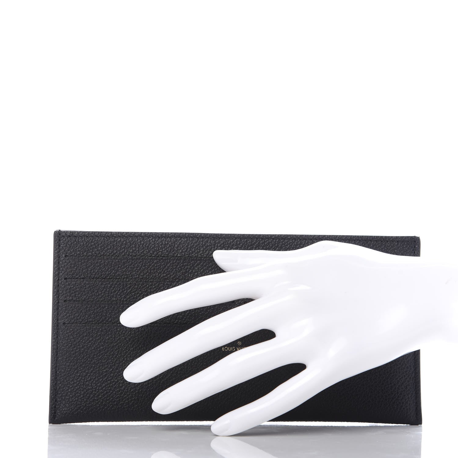 Louis Vuitton Calfskin Felicie Chain Wallet Card Holder Insert Black 2 of 6