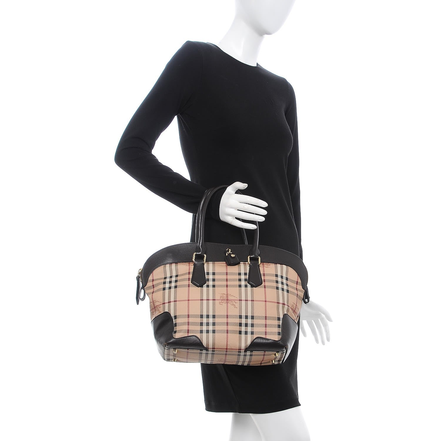 Burberry Haymarket Check Medium Primrose Tote Chocolate 2 of 13