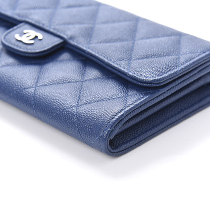 Chanel Caviar Quilted Large Gusset Flap Wallet Navy 7 of 10