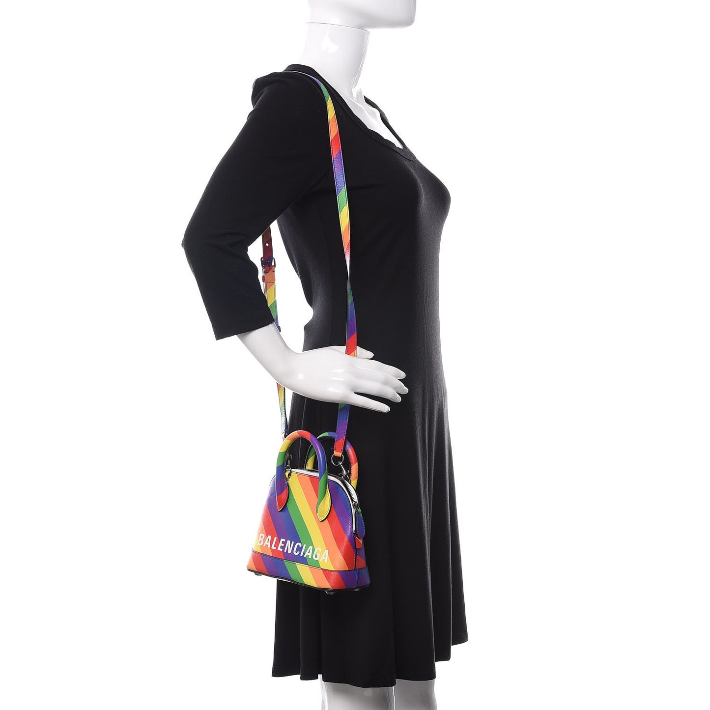 Smooth Calfskin Logo Rainbow XXS Ville Top Handle Bag Multicolor