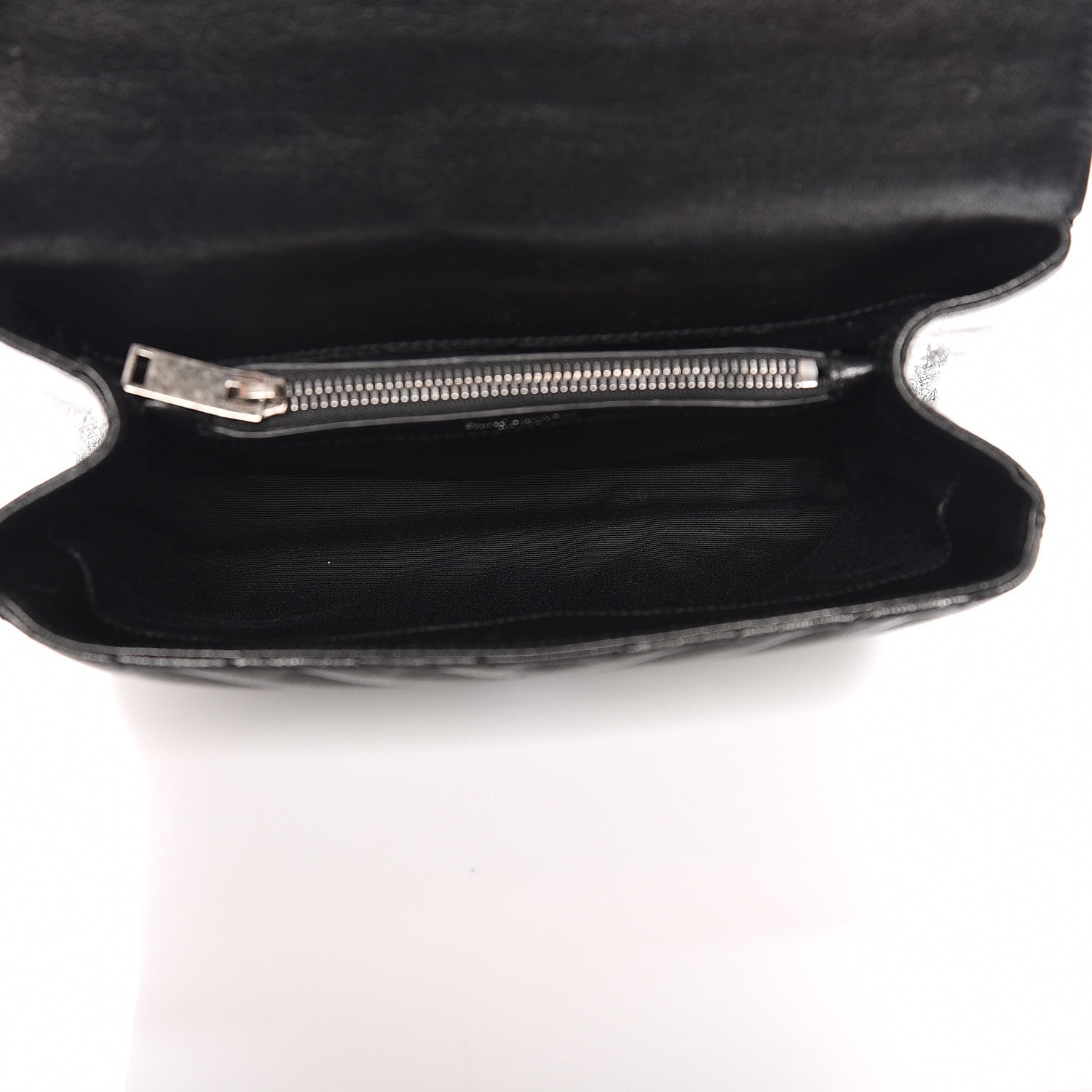 Saint Laurent Sheepskin Matelasse Chevron Monogram Medium College Bag Black 8 of 8